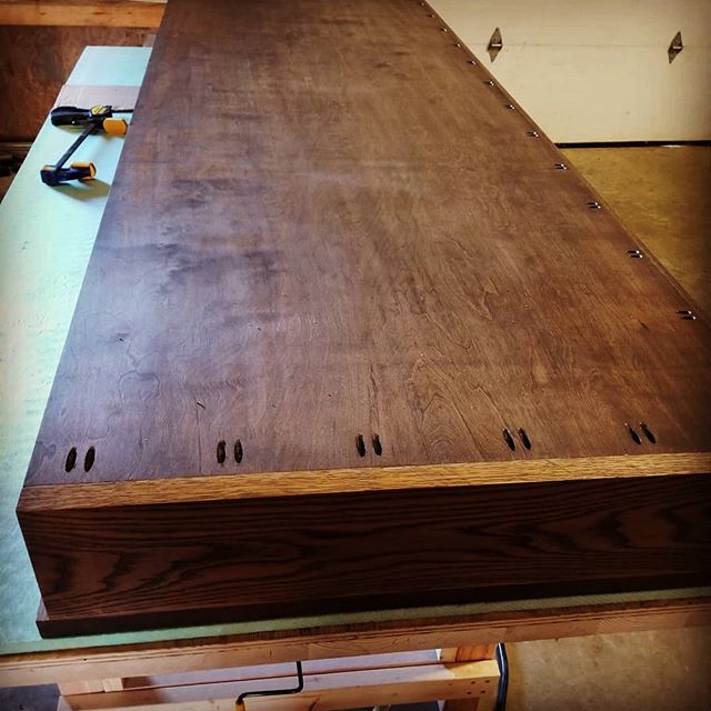 Desk bottom installed.  Used birch plywood because it won't be seen unless you are hiding under it.#deskproject #diy #doityourself #handyman #woodworking #wood #carpentry #maker #makersgonnamake